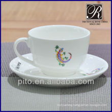 P&T porcelain factory coffee cup & saucer with logo